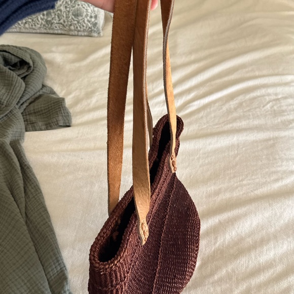 Vintage Brown Sisal Woven Tote Bag - Picture 8 of 11